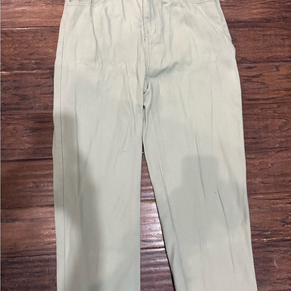 SHEIN Women's Cream Straight Leg Jeans